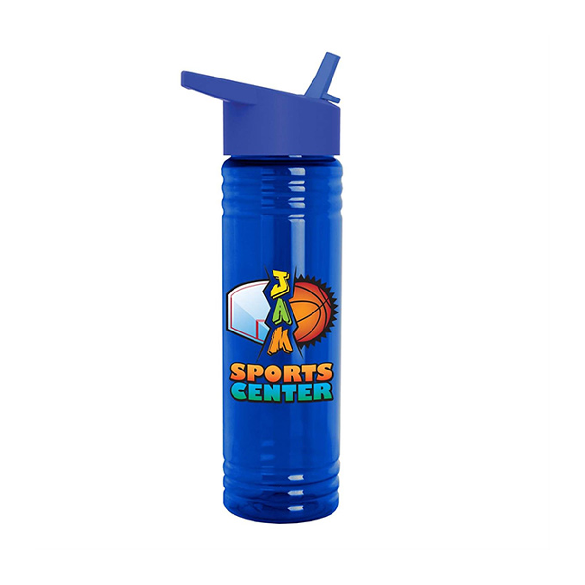 24 oz Slim Fit RPET Bottle Flip Straw Lid | Custom Digital Print Bottle ...