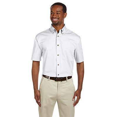 Harriton Mens Short-Sleeve Twill Shirt With Stain-Release - EZ Corporate Clothing
 - 7