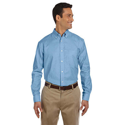 Harriton Mens Long-Sleeve Oxford with Stain-Release - EZ Corporate Clothing
 - 3