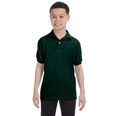 Hanes Youth 50/50 EcoSmart Jersey Knit Polo - EZ Corporate Clothing
 - 3