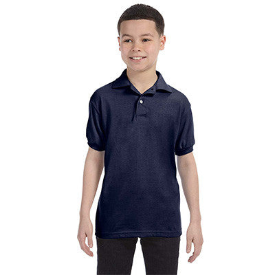 Hanes Youth 50/50 EcoSmart Jersey Knit Polo - EZ Corporate Clothing
 - 4
