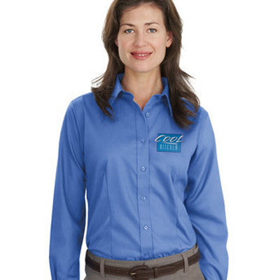 ladies long dress shirts Port Authority Ladies Long-Sleeve Non-Iron Twill Shirt Work Gear – EZ Corporate Clothing