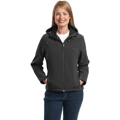 Port Authority Ladies Textured Hooded Soft Shell Jacket - EZ Corporate Clothing
 - 4