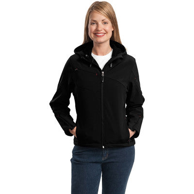 Port Authority Ladies Textured Hooded Soft Shell Jacket - EZ Corporate Clothing
 - 2