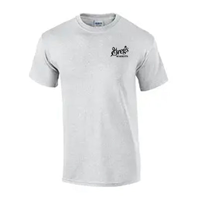 Custom gray T-shirt with embroidered. Ideal for corporate branding, uniforms, and promotional wear.