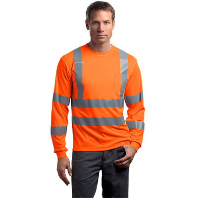 CornerStone Hi-Vis Long-Sleeve Shirt, ANSI 107 Class Snag