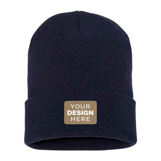 Yupoong Heavyweight Cuffed Knit Cap Full Color Patch