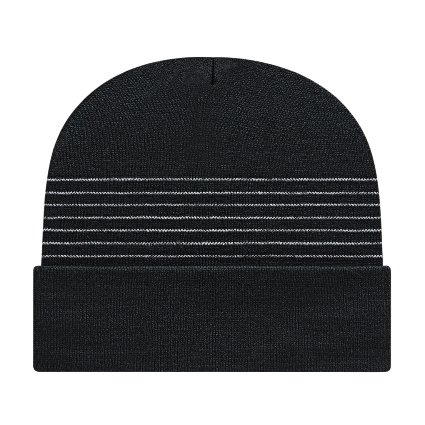 Thin Striped Knit Cap with Cuff