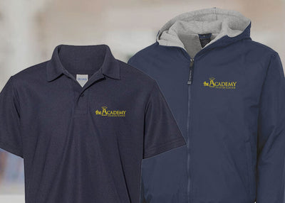 Youth-sized polo shirts and jackets with custom embroidered logo