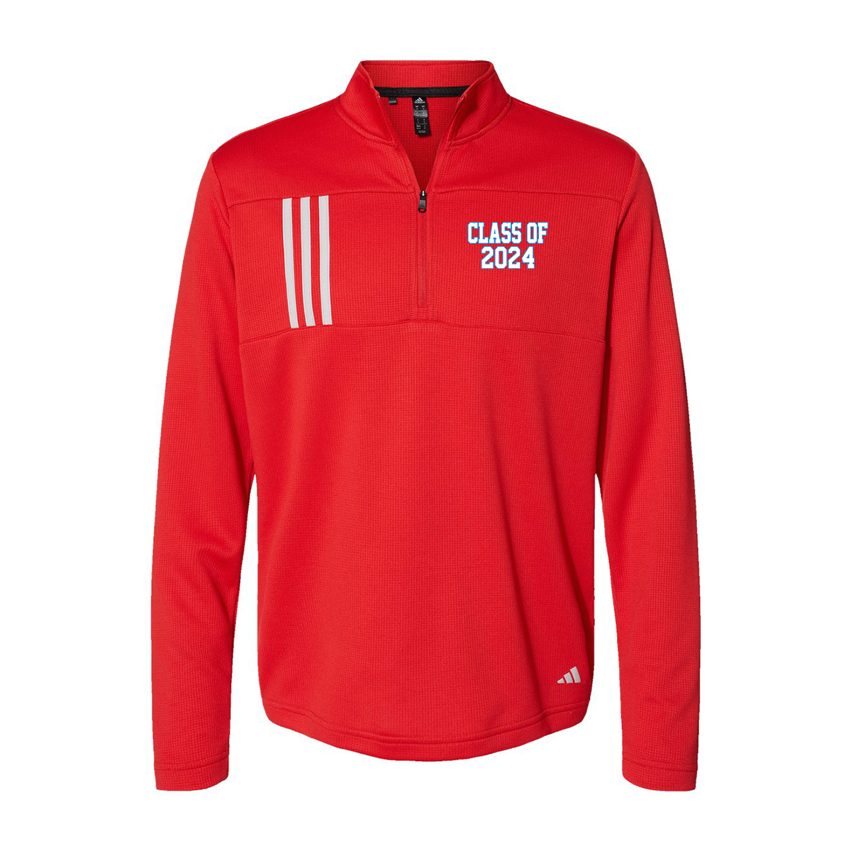 Adidas 3-Stripes Double Knit Quarter-Zip Pullover A482, Screen Print
