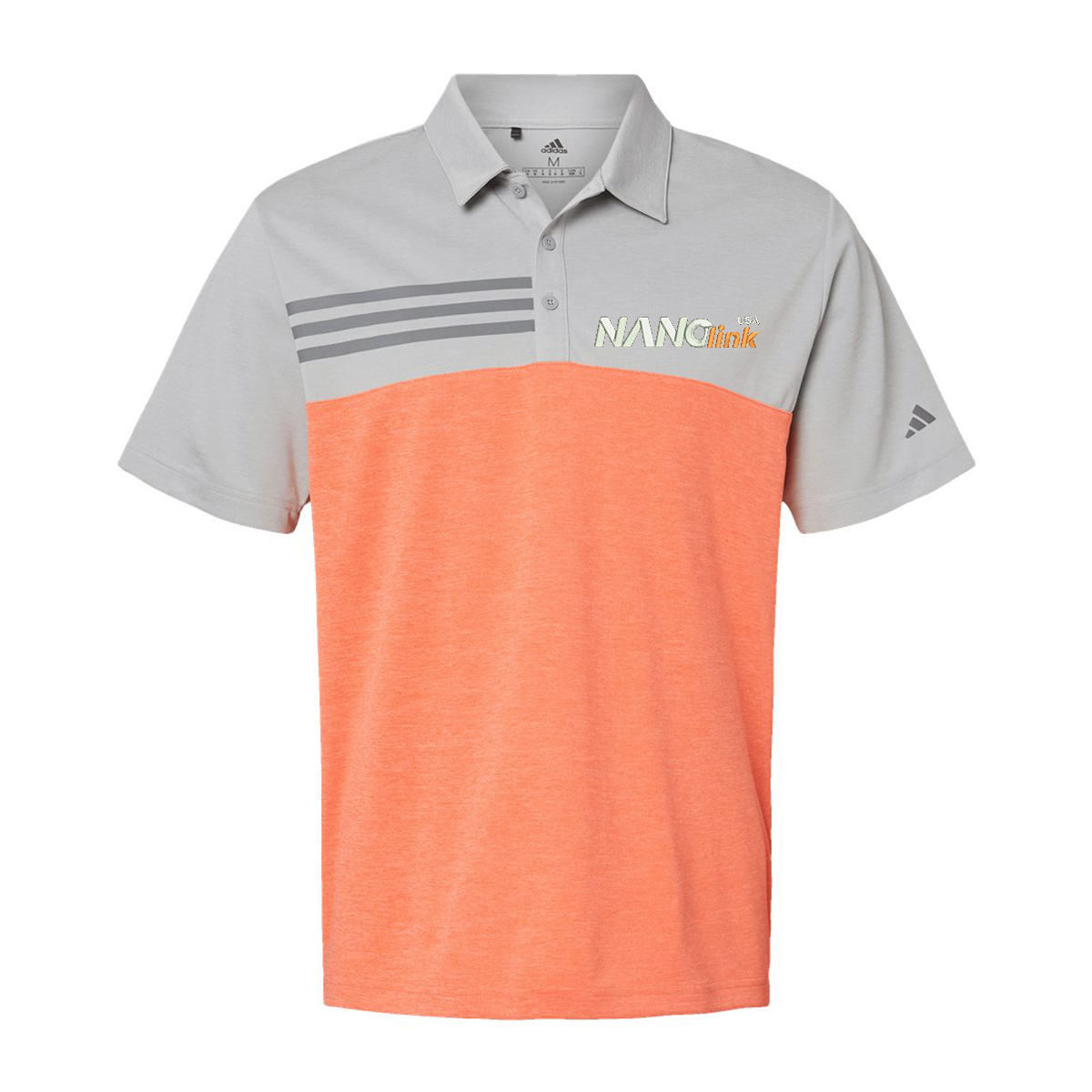 Adidas Heathered Colorblocked 3-Stripes Polo A508