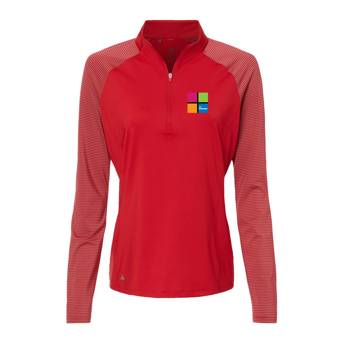 Adidas Women's Stripe Block Quarter-Zip Pullover A521, Full Color