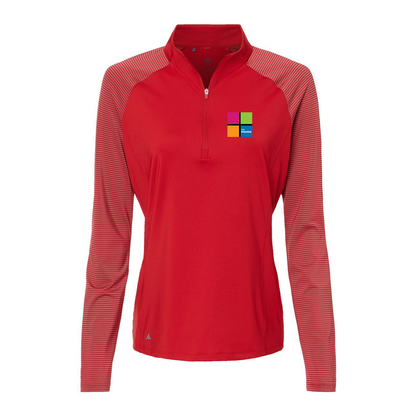 Adidas Women's Stripe Block Quarter-Zip Pullover A521, Full Color