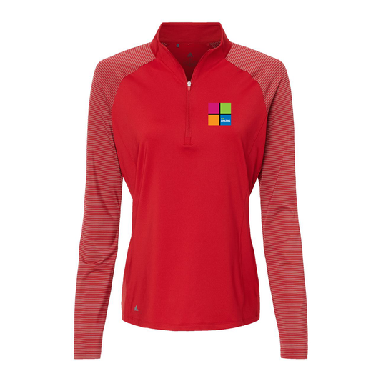 Adidas Women's Stripe Block Quarter-Zip Pullover A521, Full Color