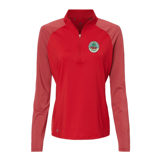 Adidas Women's Stripe Block Quarter-Zip Pullover A521