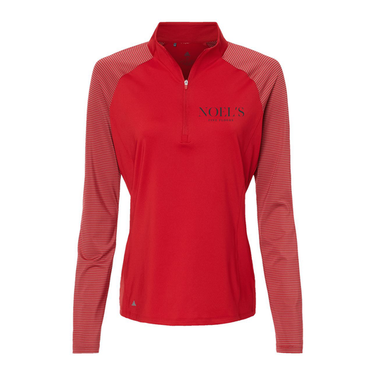 Adidas Women's Stripe Block Quarter-Zip Pullover A521, Screen Print