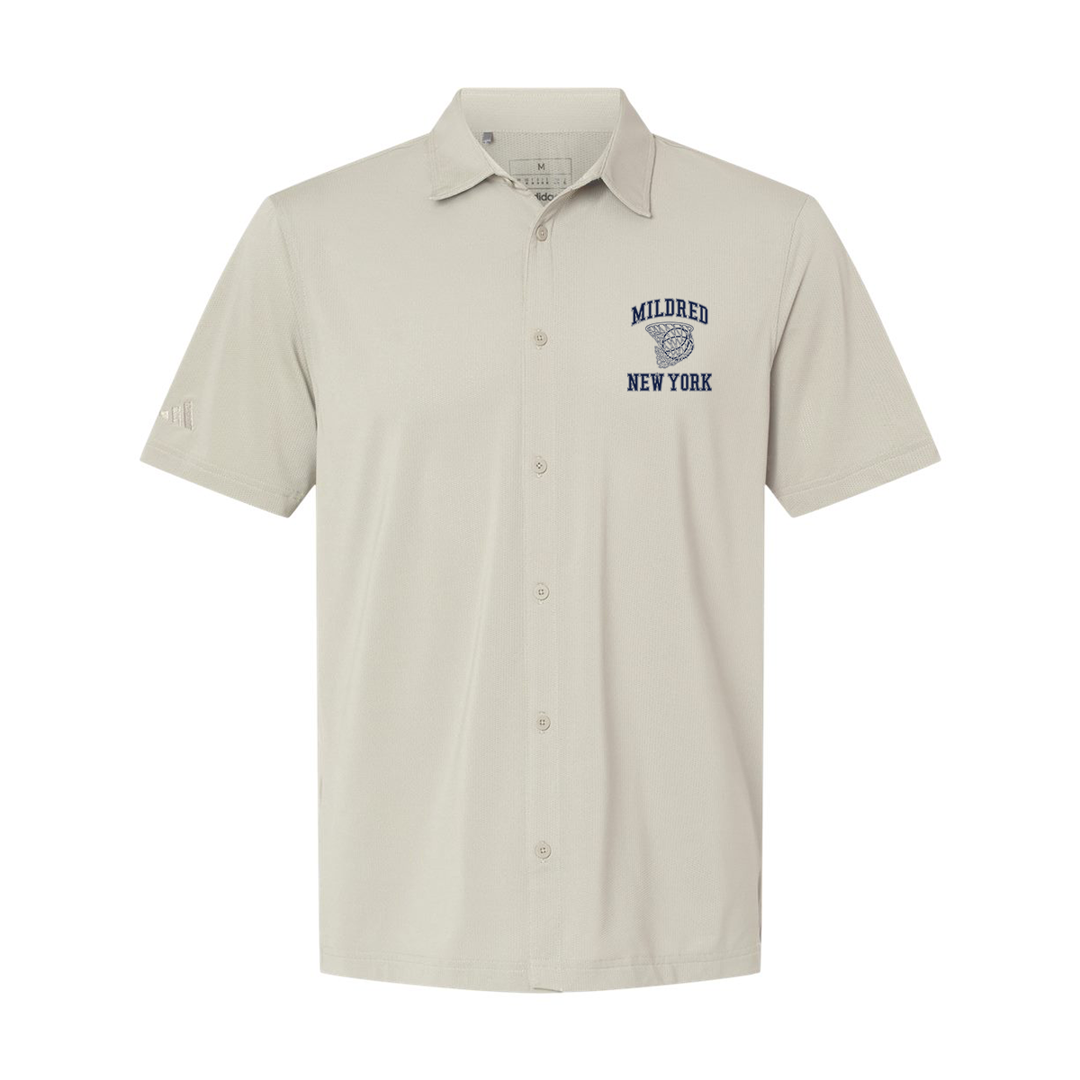 Adidas Button Down Short Sleeve Shirt A595, Screen Print