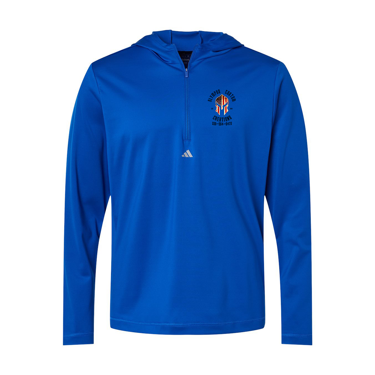 Adidas Lightweight Performance Quarter-Zip Hooded Pullover A596, Full Color