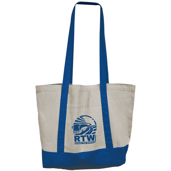 Natural with Blue Handles
