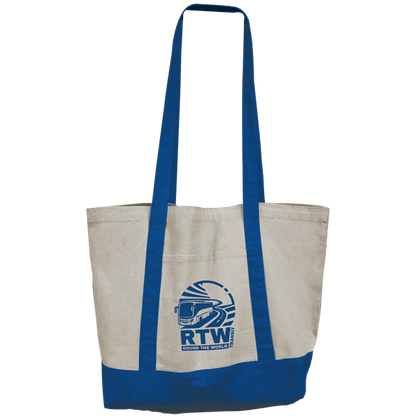 Natural with Blue Handles
