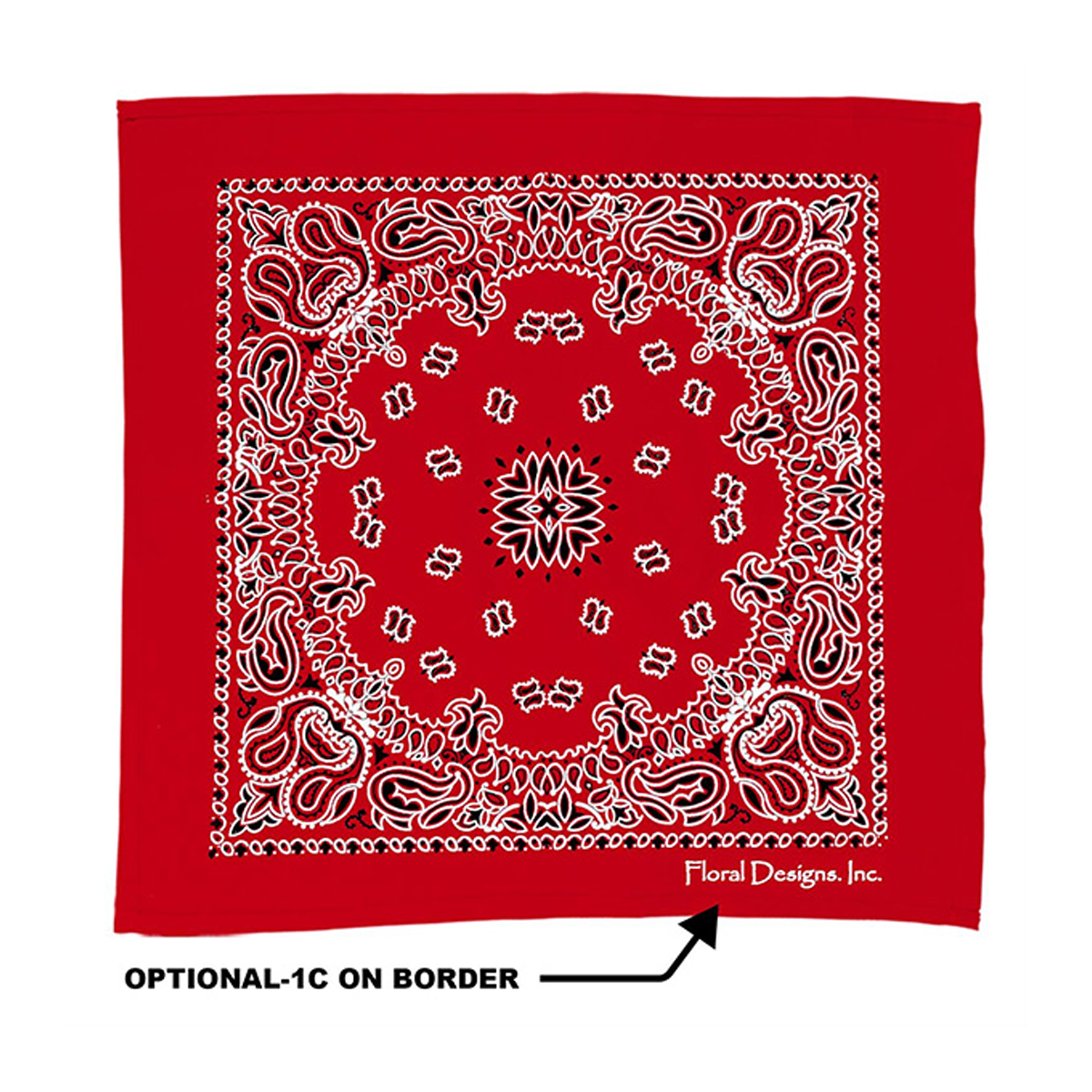 22" Bandana With Stock Paisley Pattern, Screen Print