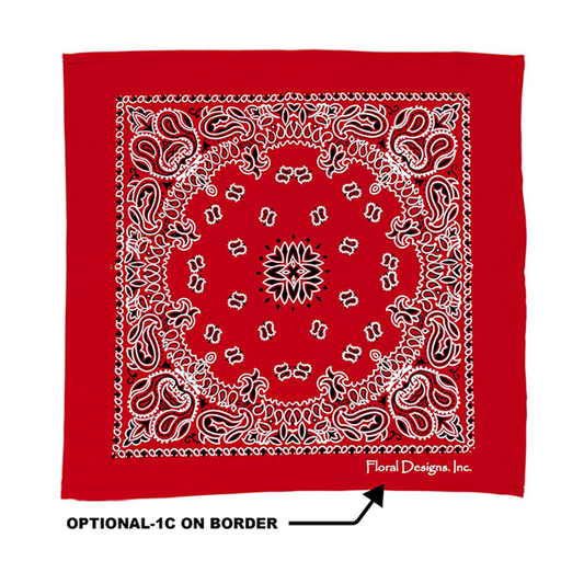 22" Bandana With Stock Paisley Pattern, Screen Print