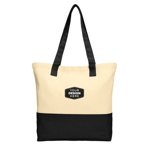 Colorblock Cotton Tote Full Color Patch