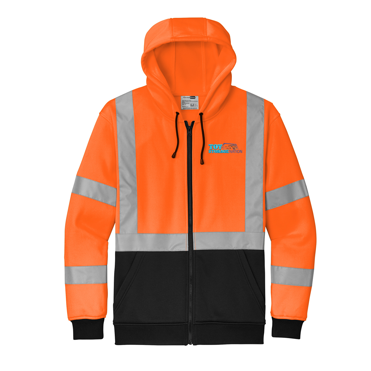 CornerStone® ANSI 107 Class 3 Heavy-Duty Fleece Full-Zip Hoodie