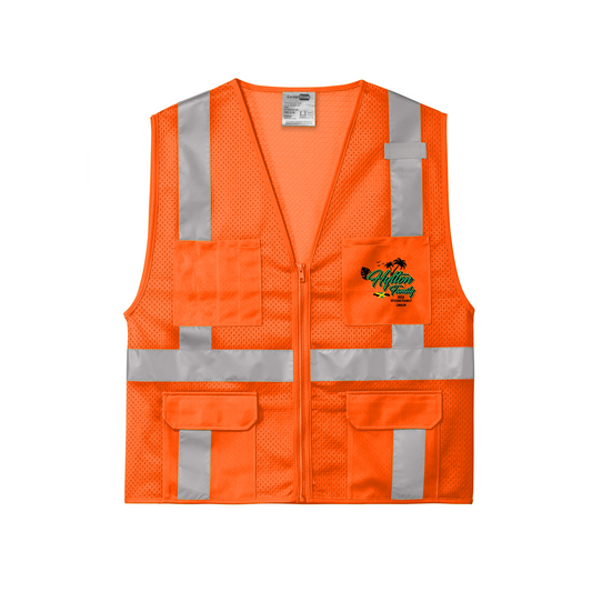 CornerStone® ANSI 107 Class 2 Mesh Six-Pocket Zippered Vest, Full Color