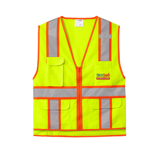 CornerStone® ANSI 107 Class 2 Surveyor Zippered Two-Tone Vest