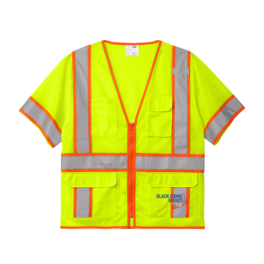 CornerStone® ANSI 107 Class 3 Surveyor Mesh Zippered Two-Tone Short Sleeve Vest, Full Color