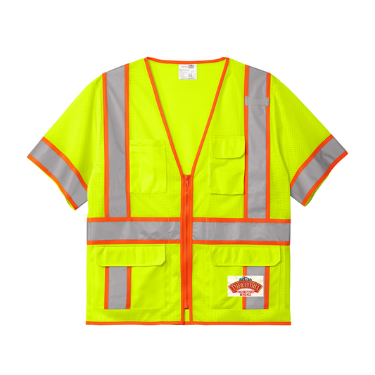 CornerStone® ANSI 107 Class 3 Surveyor Mesh Zippered Two-Tone Short Sleeve Vest