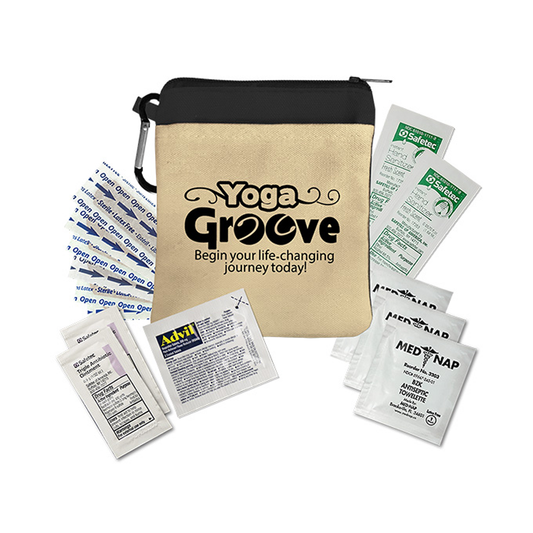 Canvas Zipper Tote with carabiner, Full Color