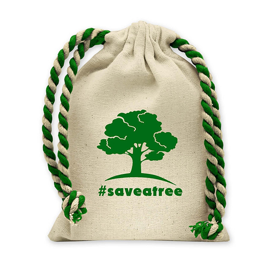 Handy Canvas Drawstring Tote, Full Color