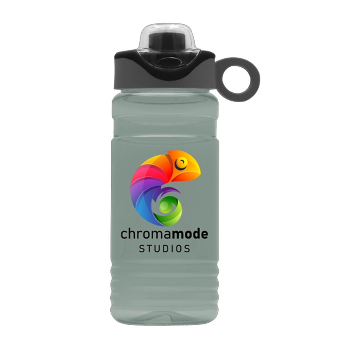 20 oz. UpCycle rPET Bottle Drink-thru Snap On Silicone Loop Handle Lid Digital, Full Color