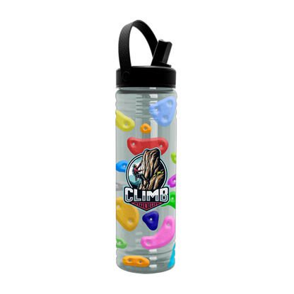 24 oz. Slim Fit UpCycle RPET Bottles with Flip Straw Swivel Handle Lid Digital, Full Color