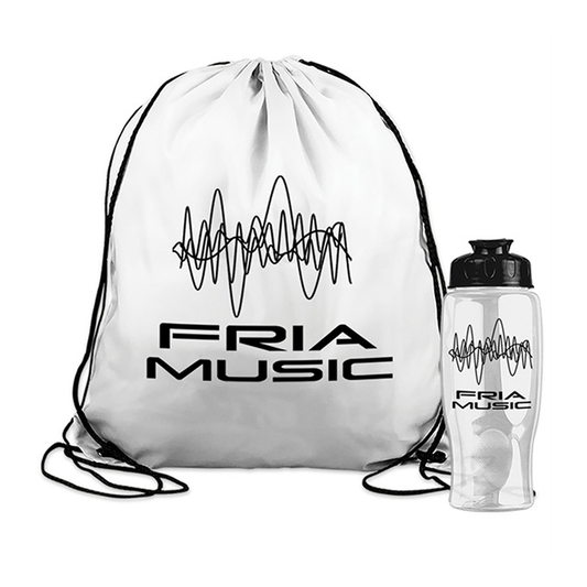 Bottle in a Drawstring Backpack Combo Kit, Screen Print