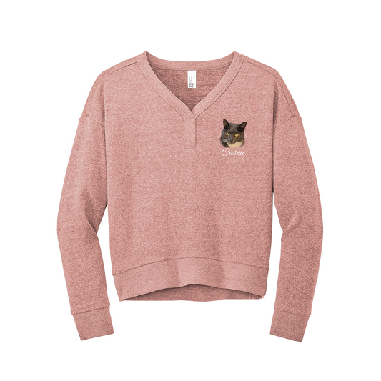 District Women’s Perfect Tri Fleece V-Neck Sweatshirt, Full Print