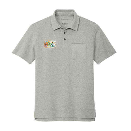 Port Authority® C-FREE ® Cotton Blend Pique Pocket Polo, Full Color