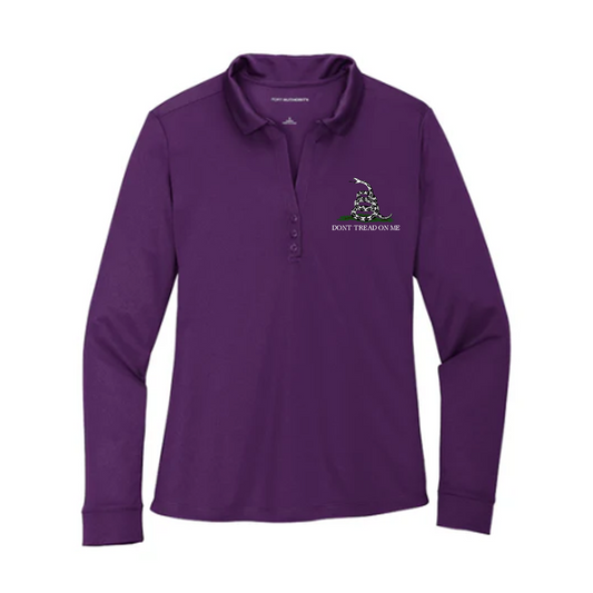 Port Authority® Women's Silk Touch™ Performance Long Sleeve Polo, Full Color