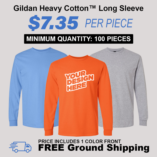 Gildan Heavy Cotton Long Sleeve Package (100 Piece Minimum)