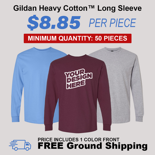 Gildan Heavy Cotton Long Sleeve Package (50 Piece Minimum)