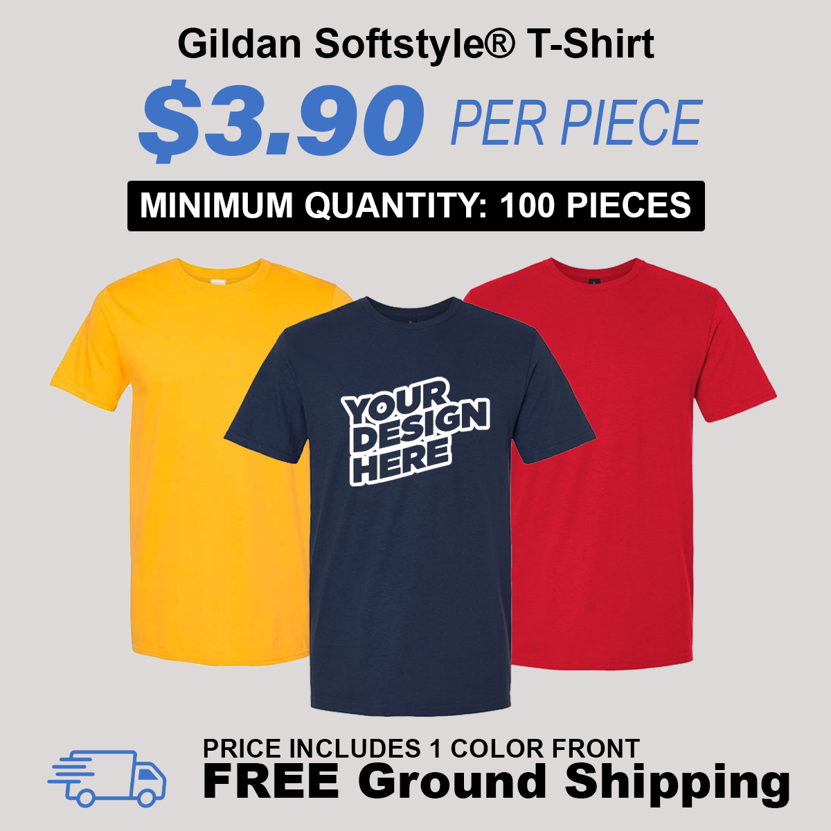 Gildan Softstyle T-Shirt Package (100 Piece Minimum)