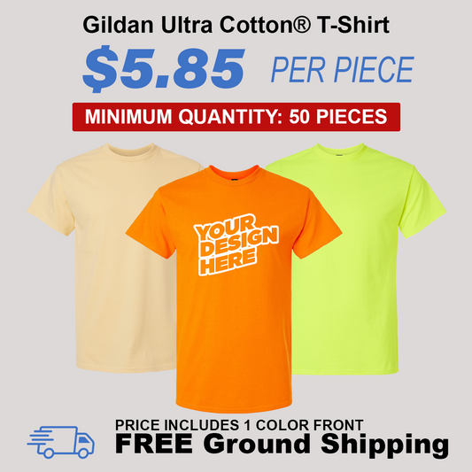 Gildan Ultra Cotton T-Shirt Package (50 Piece Minimum)