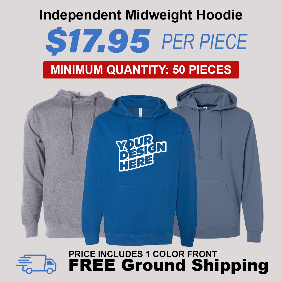 Independent Midweight Hoodie Package (50 Piece Minimum)