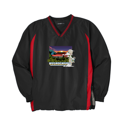 Sport-Tek® Tipped V-Neck Raglan Wind Shirt, Full Color