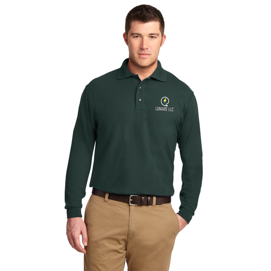 Port Authority Silk Touch Long Sleeve Polo, Printed