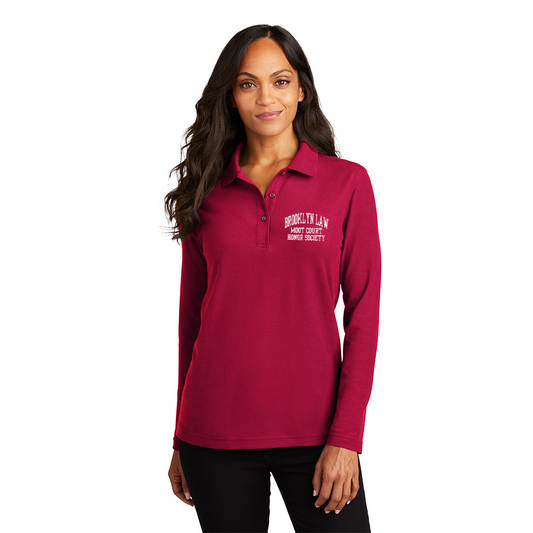 Port Authority Ladies Silk Touch Long Sleeve Polo, Printed