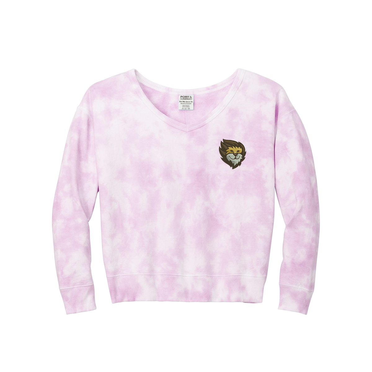 Port & Company® Women's Beach Wash® Cloud Tie-Dye V-Neck Sweatshirt