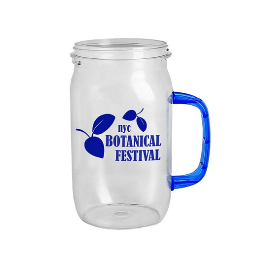 27 oz. TritanClear Mason Jar with Translucent Colored Handle